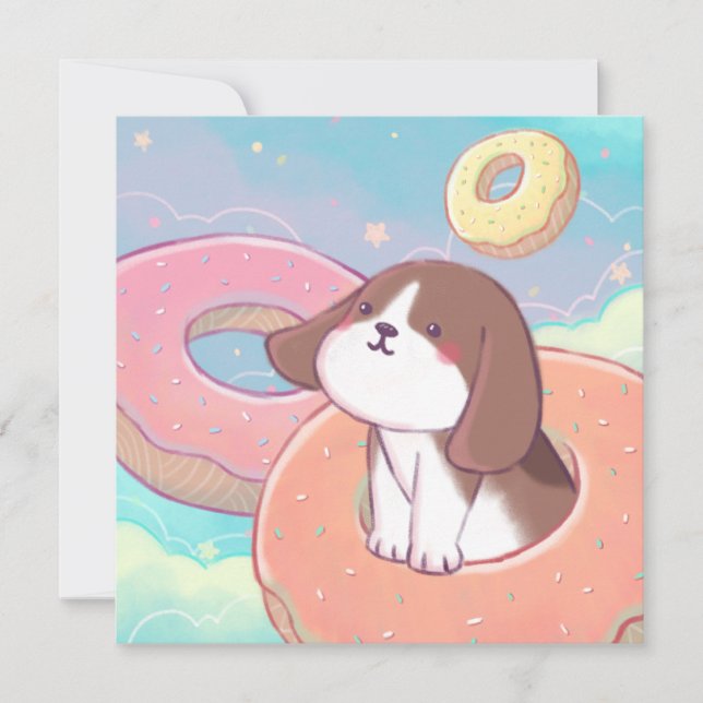 Beagle & Donuts Tack Kort (Framsida)