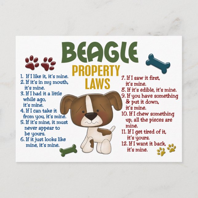 Beagle Egendom Laws 4 Vykort (Framsida)