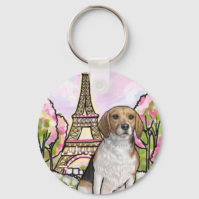 beagle eiffel torn paris nyckelring (Framsida)