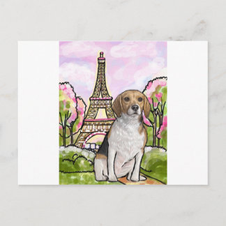 beagle eiffel torn paris vykort