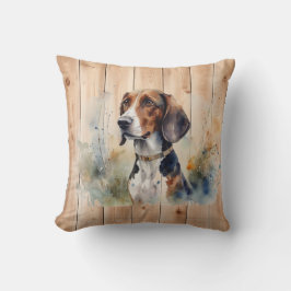 Beagle eller Foxhound Hunting Hund Wood-utseende Kudde