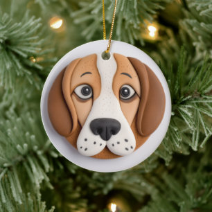 Beagle En Ryslig God Kaka Inspirerad Julgransprydnad Keramik