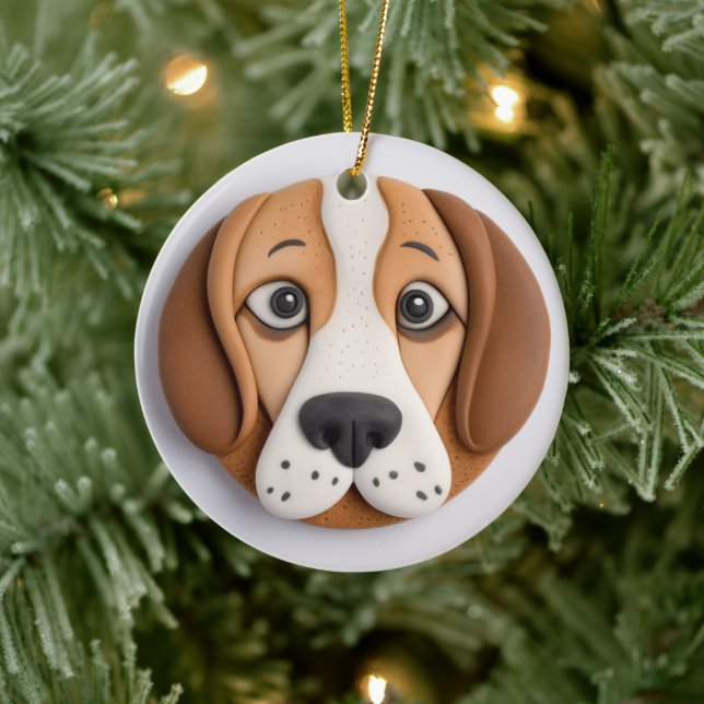 Beagle En Ryslig God Kaka Inspirerad Julgransprydnad Keramik (Träd)