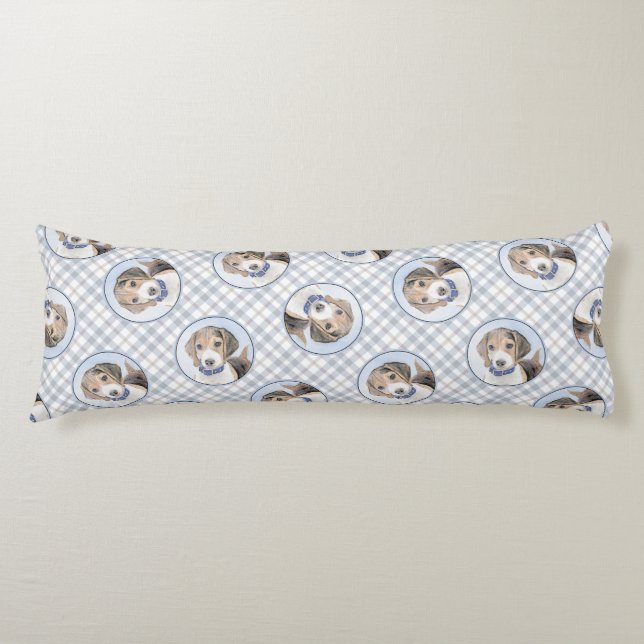 Beagle English Painting Tricolor Cute Hund Art Kroppskudde (Framsidan)