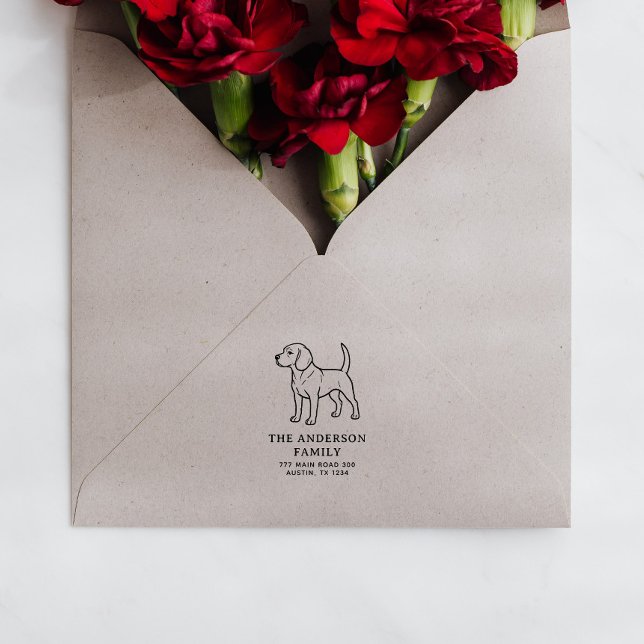 Beagle Family Namn Returadress Stämpel (Skapare uppladdad)