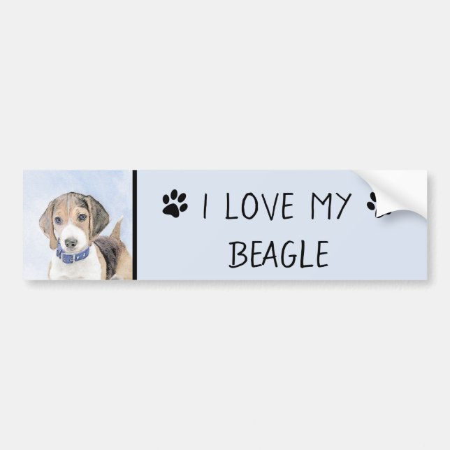 Beagle-färgning - Cute Original Hund Art Bildekal (Framsidan)