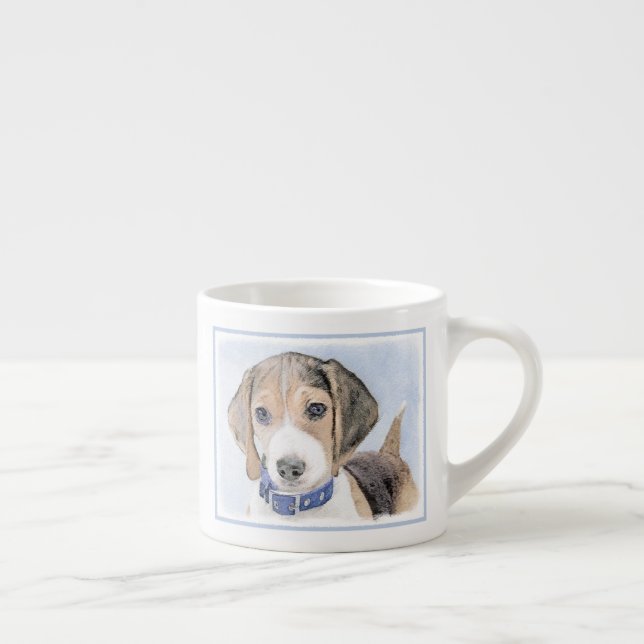 Beagle-färgning - Cute Original Hund Art Espressomugg (Höger)