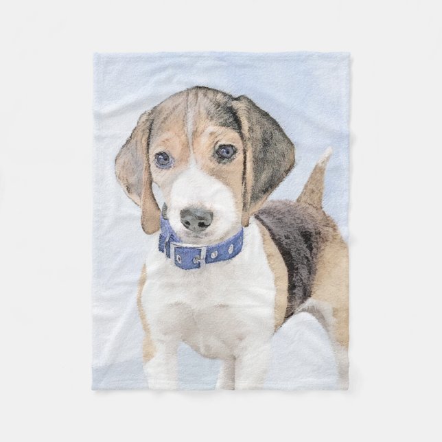Beagle-färgning - Cute Original Hund Art Fleecefilt (Framsidan)