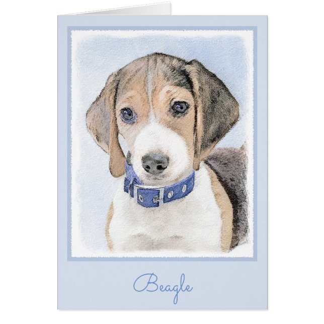 Beagle-färgning - Cute Original Hund Art Hälsningskort (Framsidan)