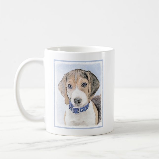 Beagle-färgning - Cute Original Hund Art Kaffemugg (Vänster)