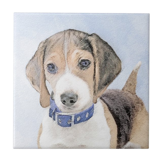 Beagle-färgning - Cute Original Hund Art Kakelplatta (Framsidan)