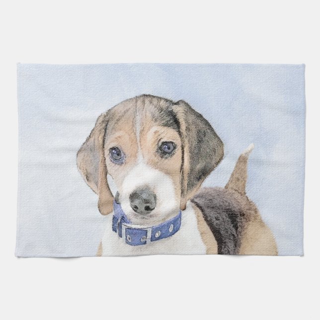 Beagle-färgning - Cute Original Hund Art Kökshandduk (Horisontell)