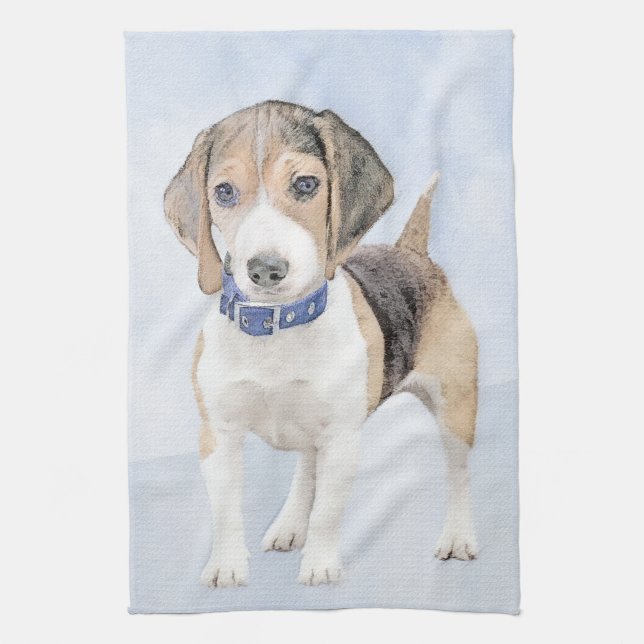 Beagle-färgning - Cute Original Hund Art Kökshandduk (Vertikal)