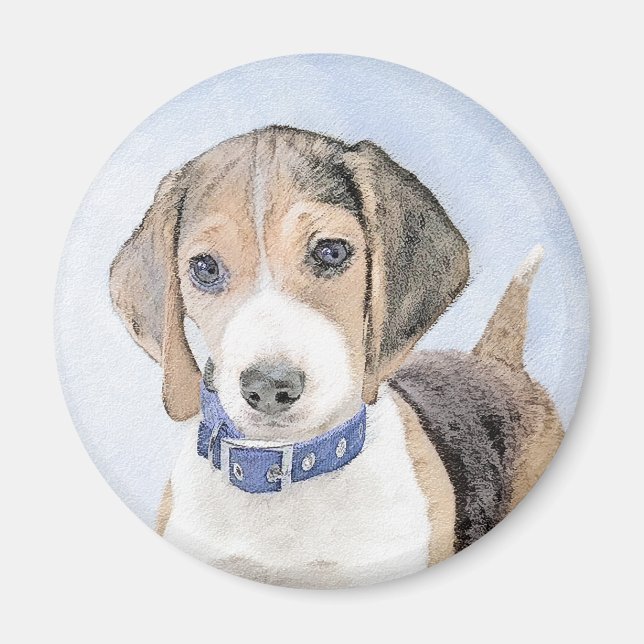 Beagle-färgning - Cute Original Hund Art Magnet (Framsidan)