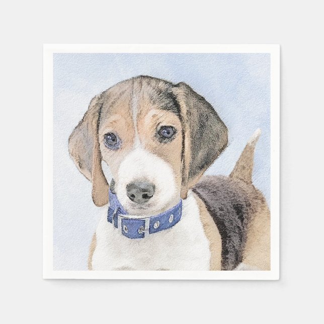 Beagle-färgning - Cute Original Hund Art Pappersservett (Framsidan)