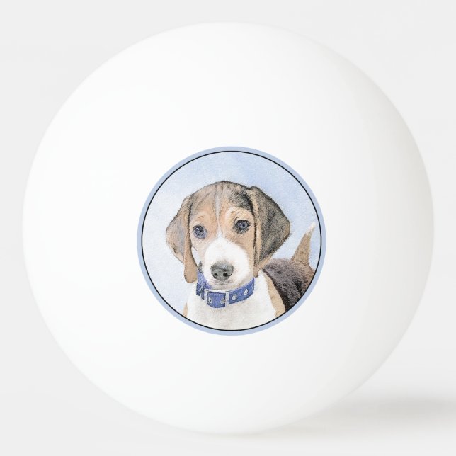 Beagle-färgning - Cute Original Hund Art Pingisboll (Framsidan)