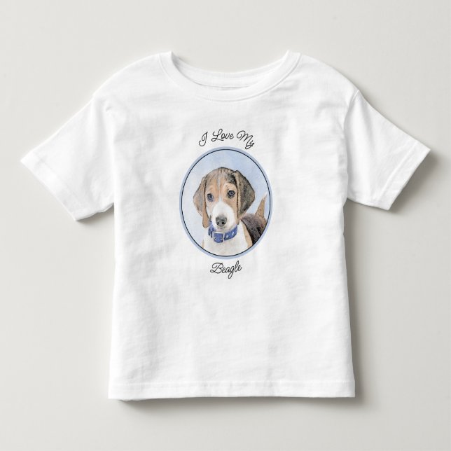 Beagle-färgning - Cute Original Hund Art T Shirt (Framsida)