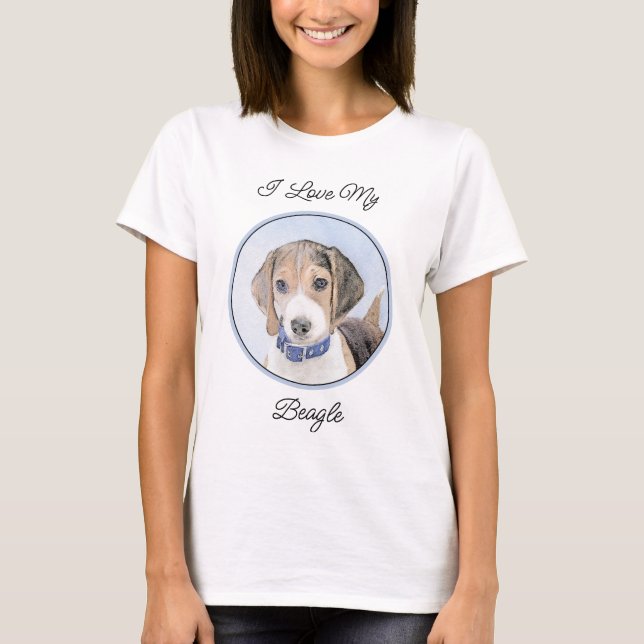 Beagle-färgning - Cute Original Hund Art T Shirt (Framsida)