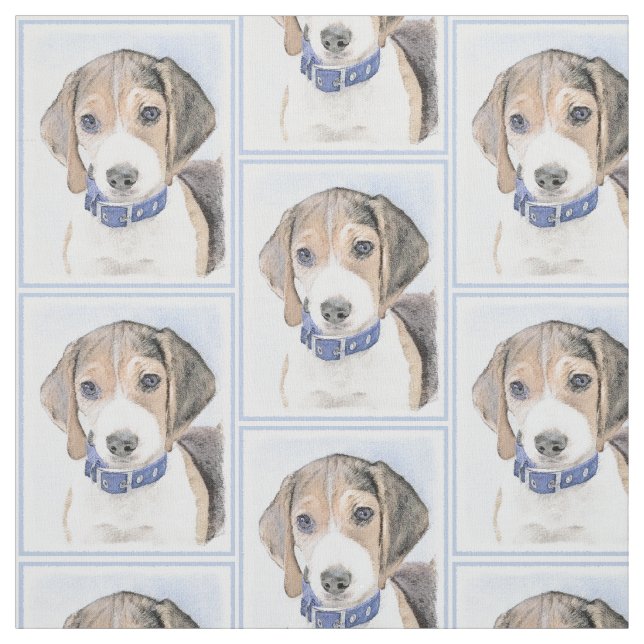 Beagle-färgning - Cute Original Hund Art Tyg (Provkarta)