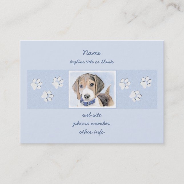 Beagle-färgning - Cute Original Hund Art Visitkort (Framsida)