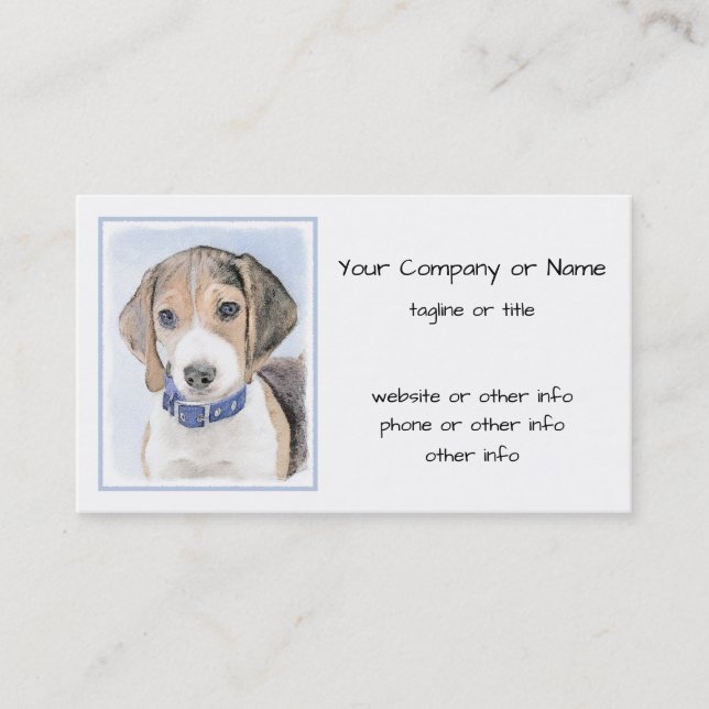 Beagle-färgning - Cute Original Hund Art Visitkort (Framsida)