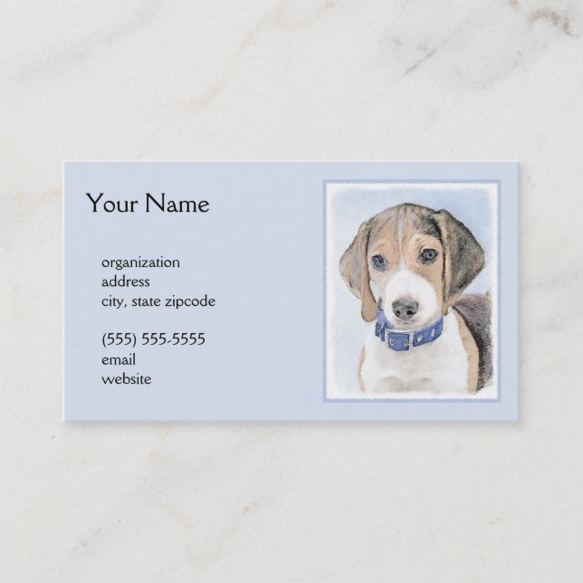 Beagle-färgning - Cute Original Hund Art Visitkort (Framsida)