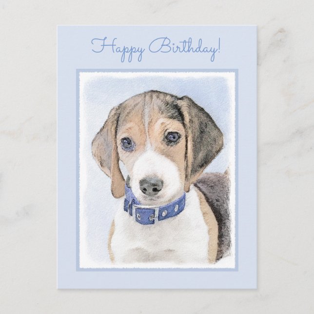 Beagle-färgning - Cute Original Hund Art Vykort (Framsida)