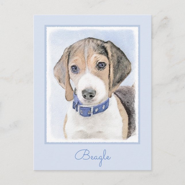 Beagle-färgning - Cute Original Hund Art Vykort (Framsida)