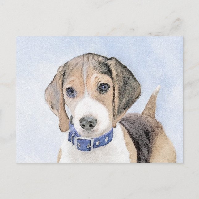 Beagle-färgning - Cute Original Hund Art Vykort (Framsida)