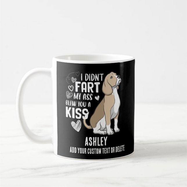 Beagle Fart Kiss Coola Hund älskare Kaffemugg (Vänster)