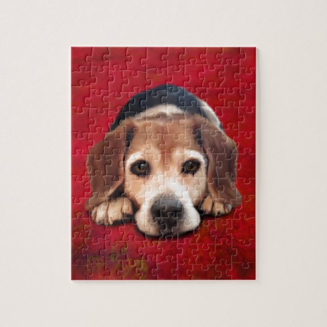 Beagle Fine Art Hund Art-målning Pussel (Vertikal)