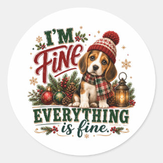 Beagle Fint Allting Är Fint Runt Klistermärke