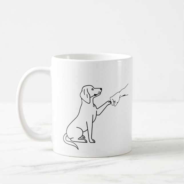  Beagle Fist Bump | Hundälskarepresent | Rolig Bea Kaffemugg (Vänster)