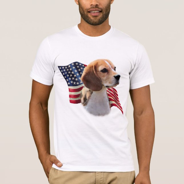 Beagle Flagga T-shirt (Framsida)