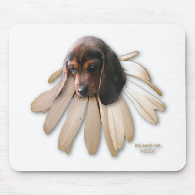 Beagle Flower Mousepad Musmatta (Framsidan)