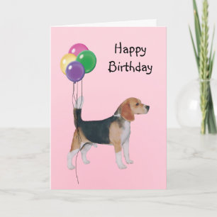 Beagle födelsedagballonger kort