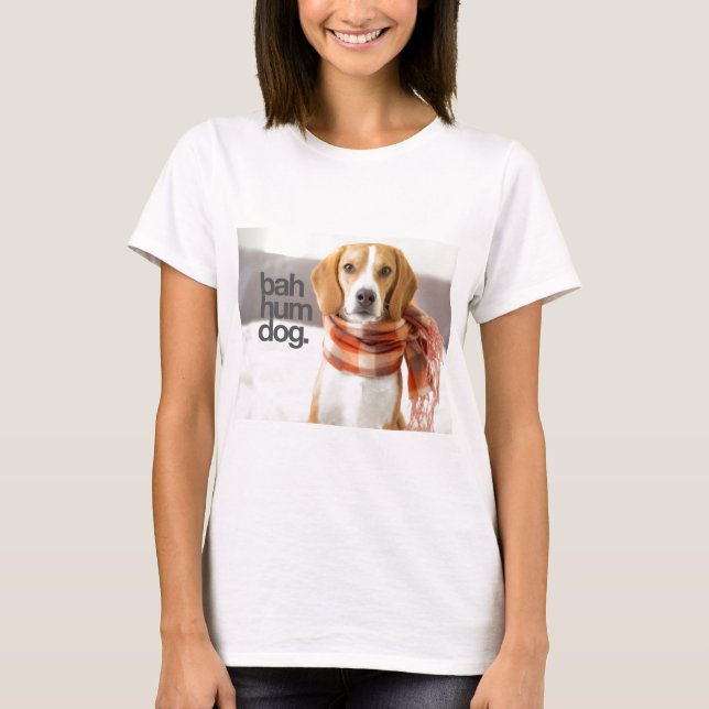 Beagle "för Bah mummelhund" T Shirt (Framsida)
