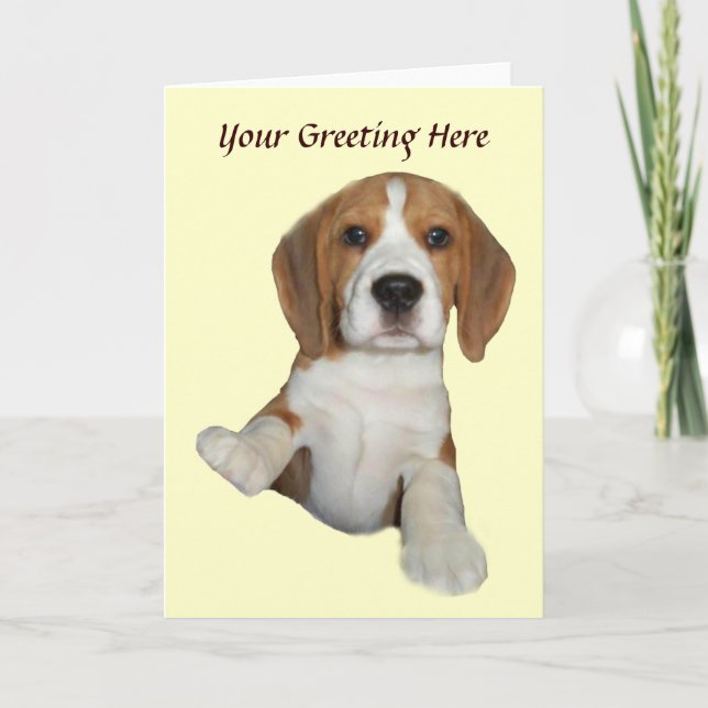 Beagle for Cute Greeting Card Helgkort (Framsida)