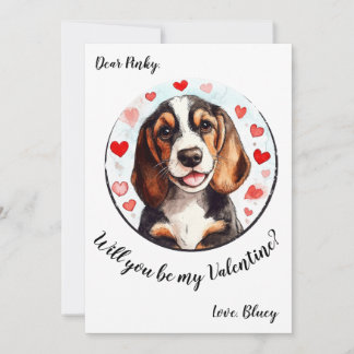 Beagle för kort på anpassadets Alla hjärtans dag