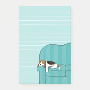 Beagle för Lycklig-kuvert  Cute Hund Längs Post-it Block