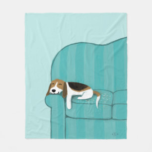 Beagle för Lycklig-kuvert  Cute Sleing Hund Fleecefilt