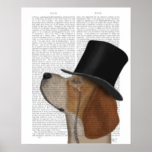 Beagle, Formal Hound och Hat Poster