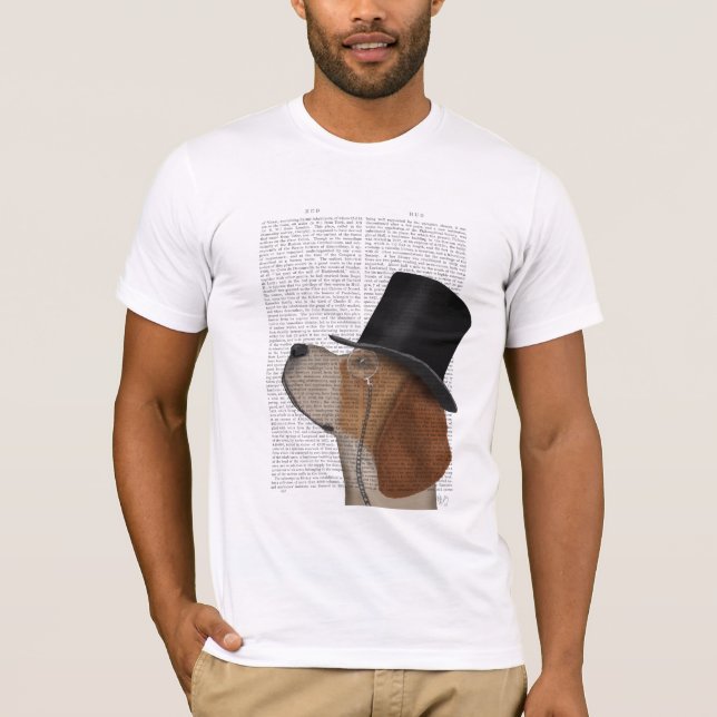 Beagle, Formal Hound och Hat T Shirt (Framsida)
