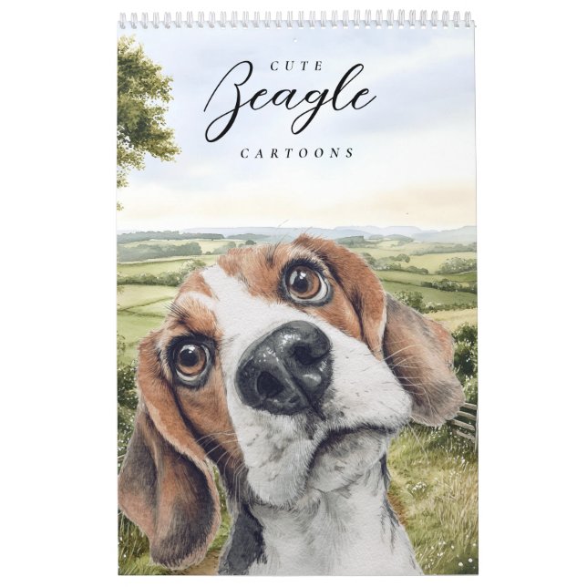 Beagle Funny Cartoon Dog Kalender (Omslag)