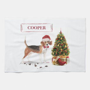 Beagle Funny jul Hund med Träd Kökshandduk