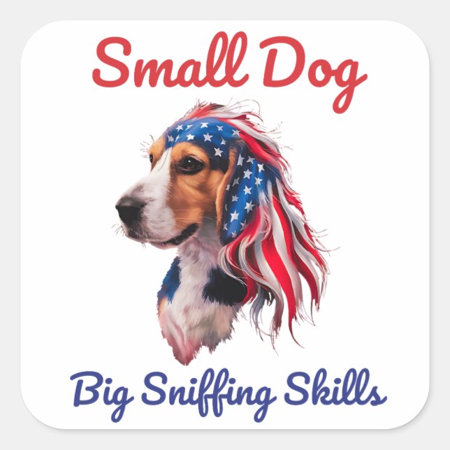 Beagle Fyrkantigt Klistermärke (Framsida)