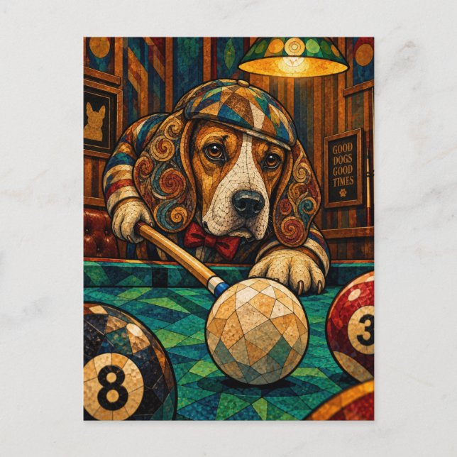 Beagle, geometriskt mosaik vykort (Framsida)