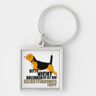 Beagle Geschenke Fyrkantig Silverfärgad Nyckelring