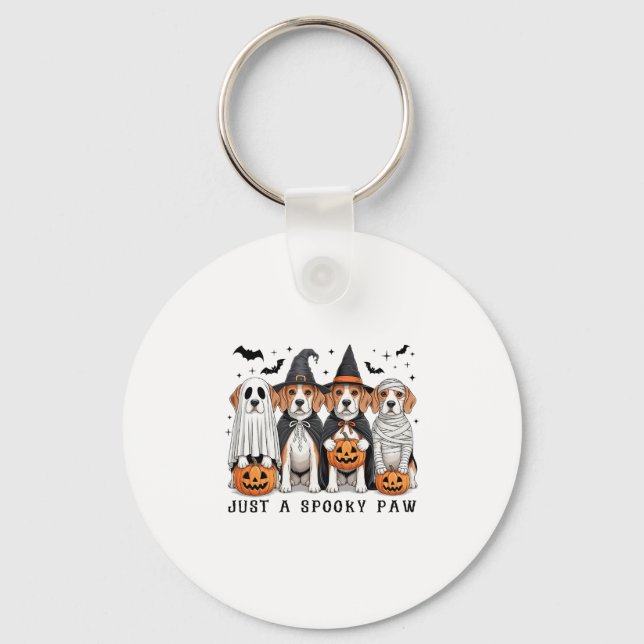 Beagle Ghost Söt Hund Halloween Thanksgiving  Nyckelring (Framsida)