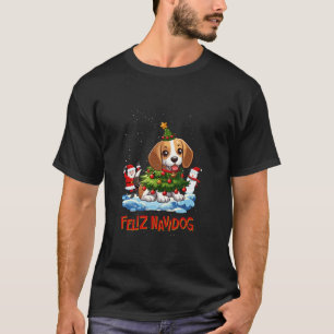 Beagle God jul Träd Ljus Hund X Mas Hundar T Shirt